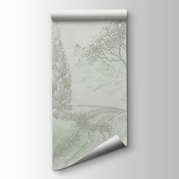 A drawing of a landscape