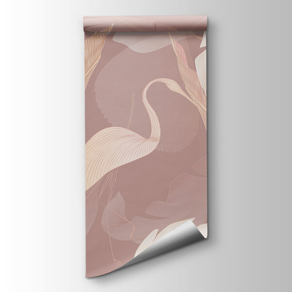 A pattern of feathers on a pink background A pattern of feathers on a pink background