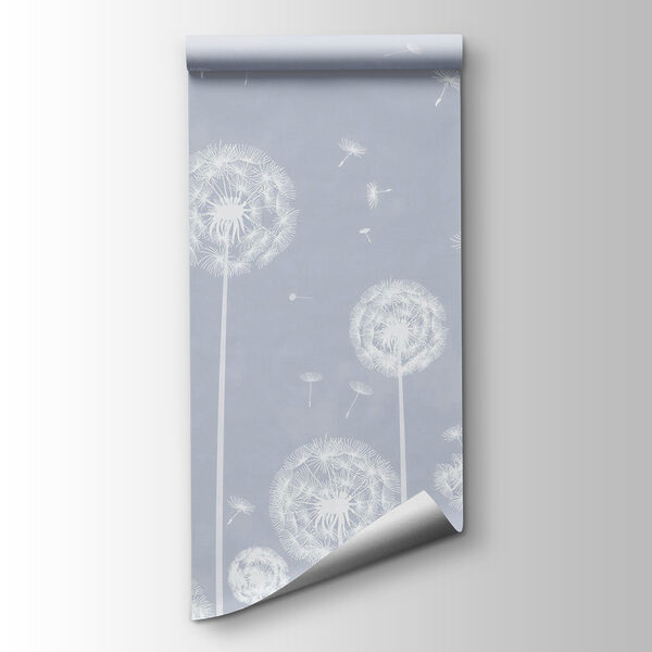 A white dandelions flying in the air