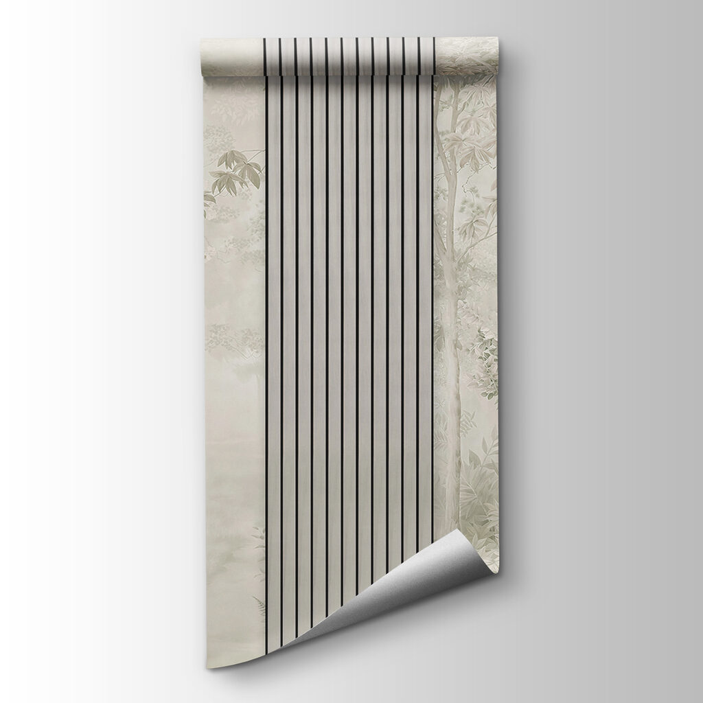 A wallpaper with trees and flowers