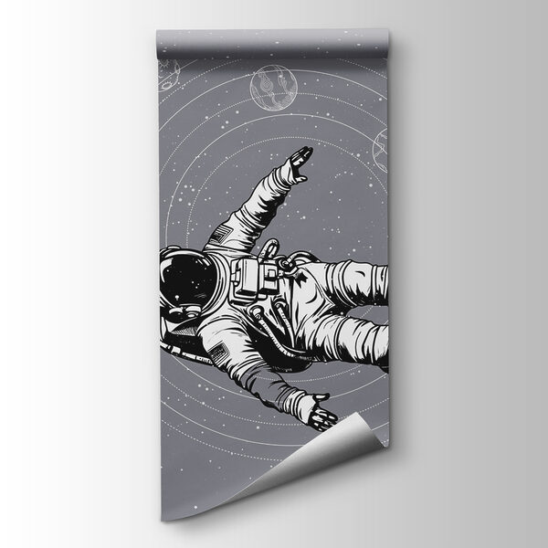 An astronaut floating in space