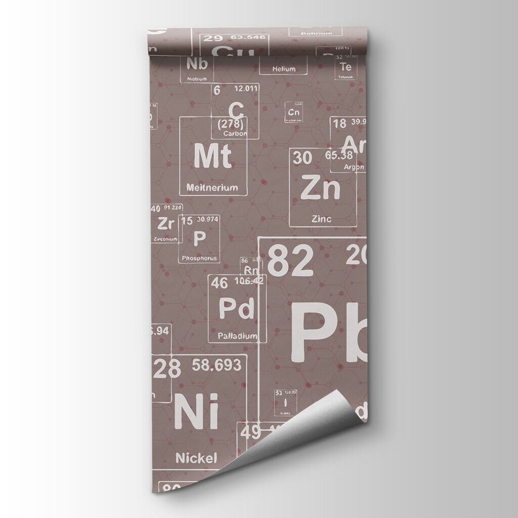 A pattern of white and black periodic table elements