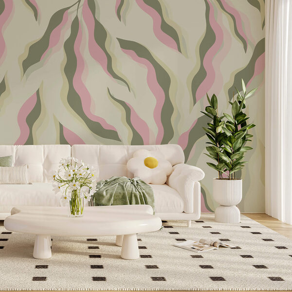 Візерунок листя на світлому тлі