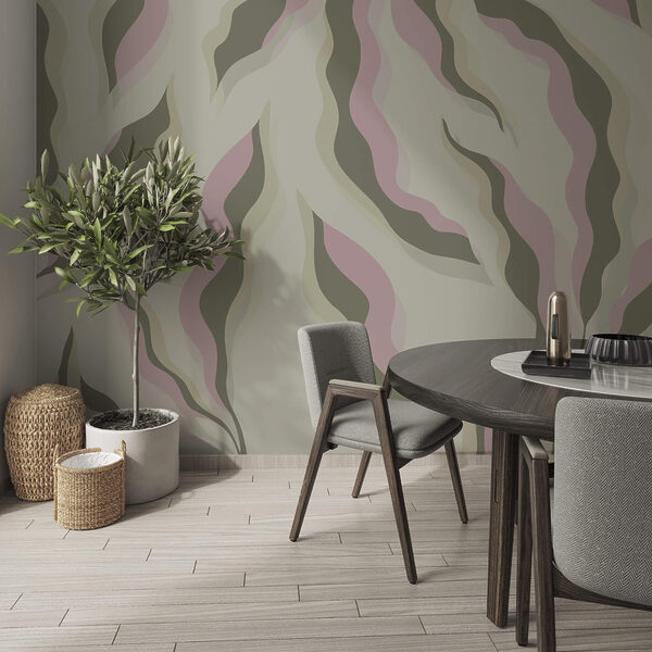 Візерунок листя на світлому тлі