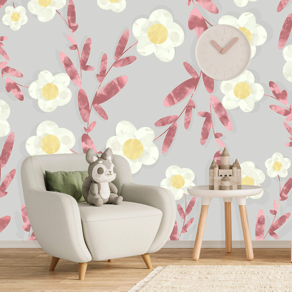 Візерунок з білих і жовтих квітів