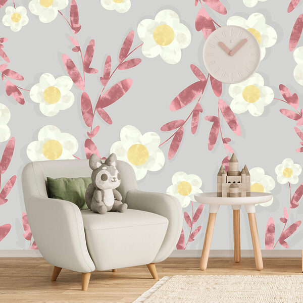 Візерунок з білих і жовтих квітів