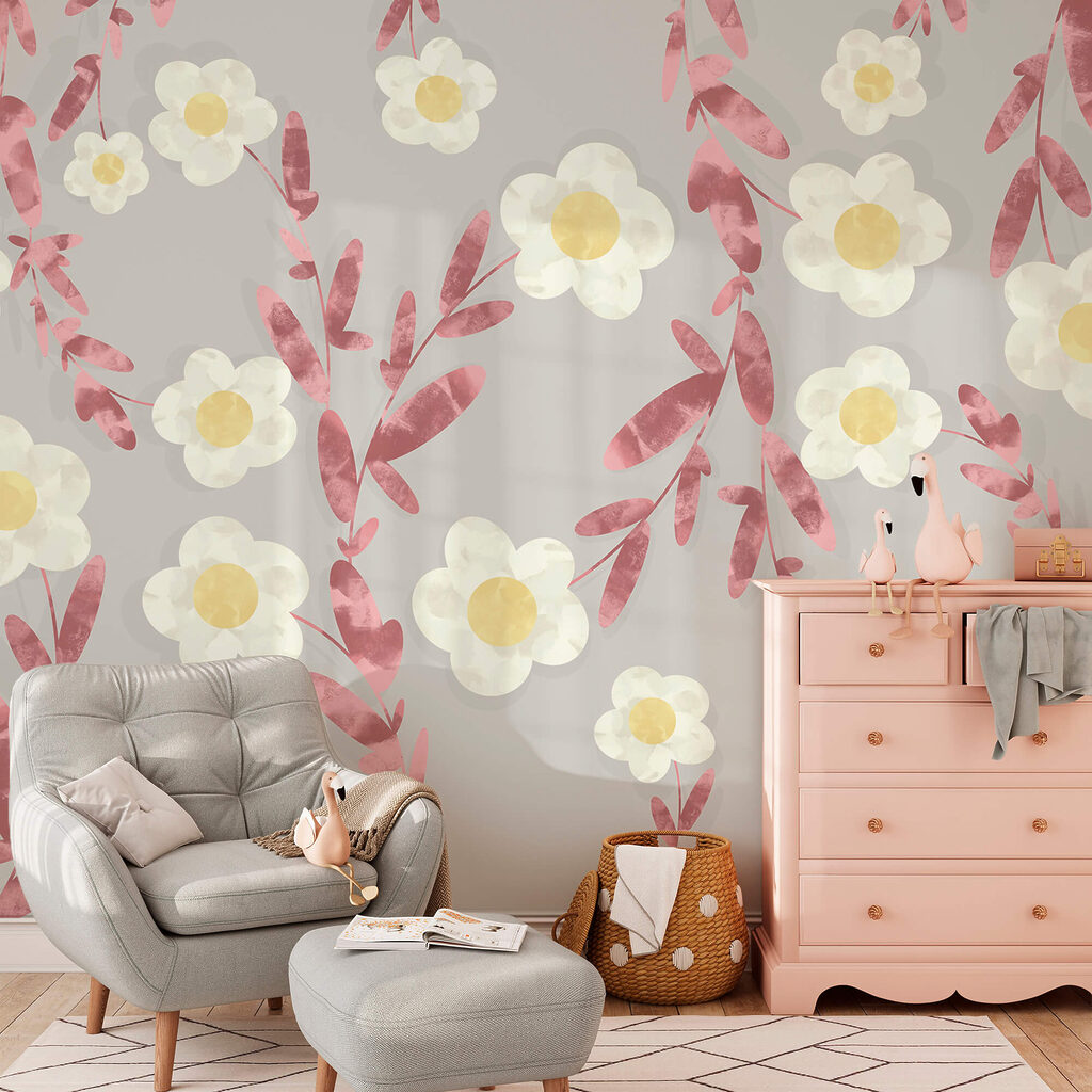 Візерунок з білих і жовтих квітів