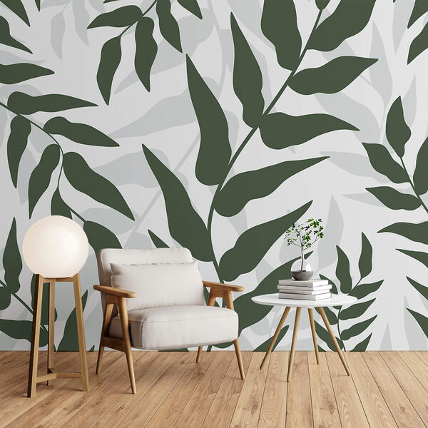 Візерунок з листя на білому тлі