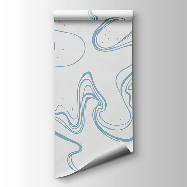 A white background with blue lines