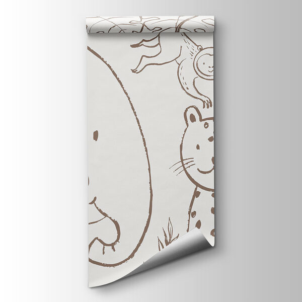 A drawing of animals and plants