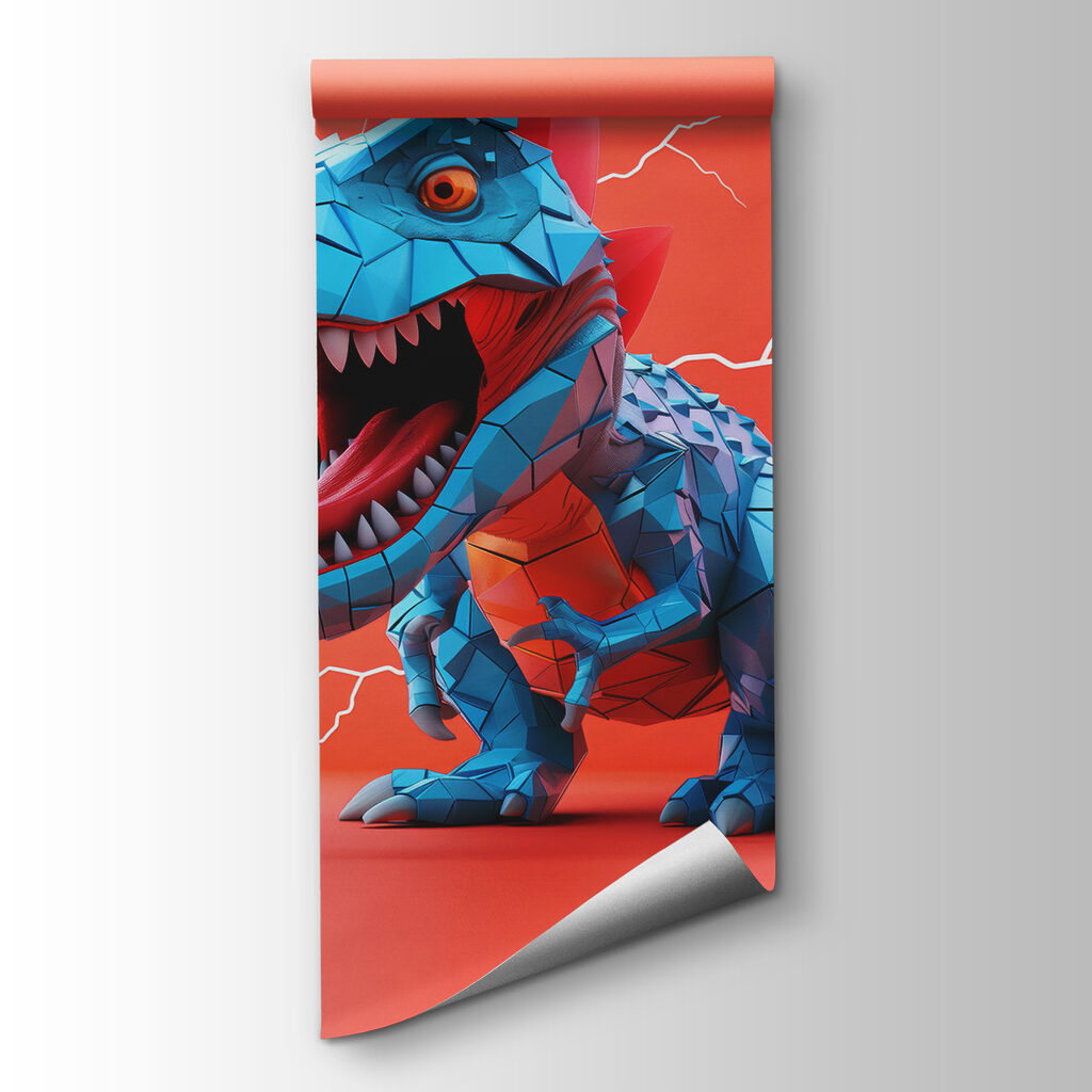 Blue dinosaur with lightning coming out of it