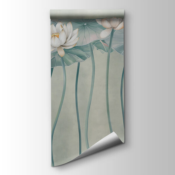 Group of white flowers and green leaves