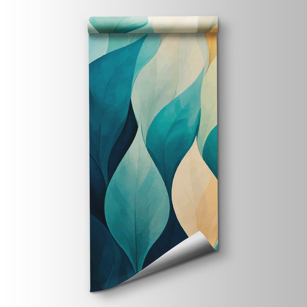 Colorful leaves in a row