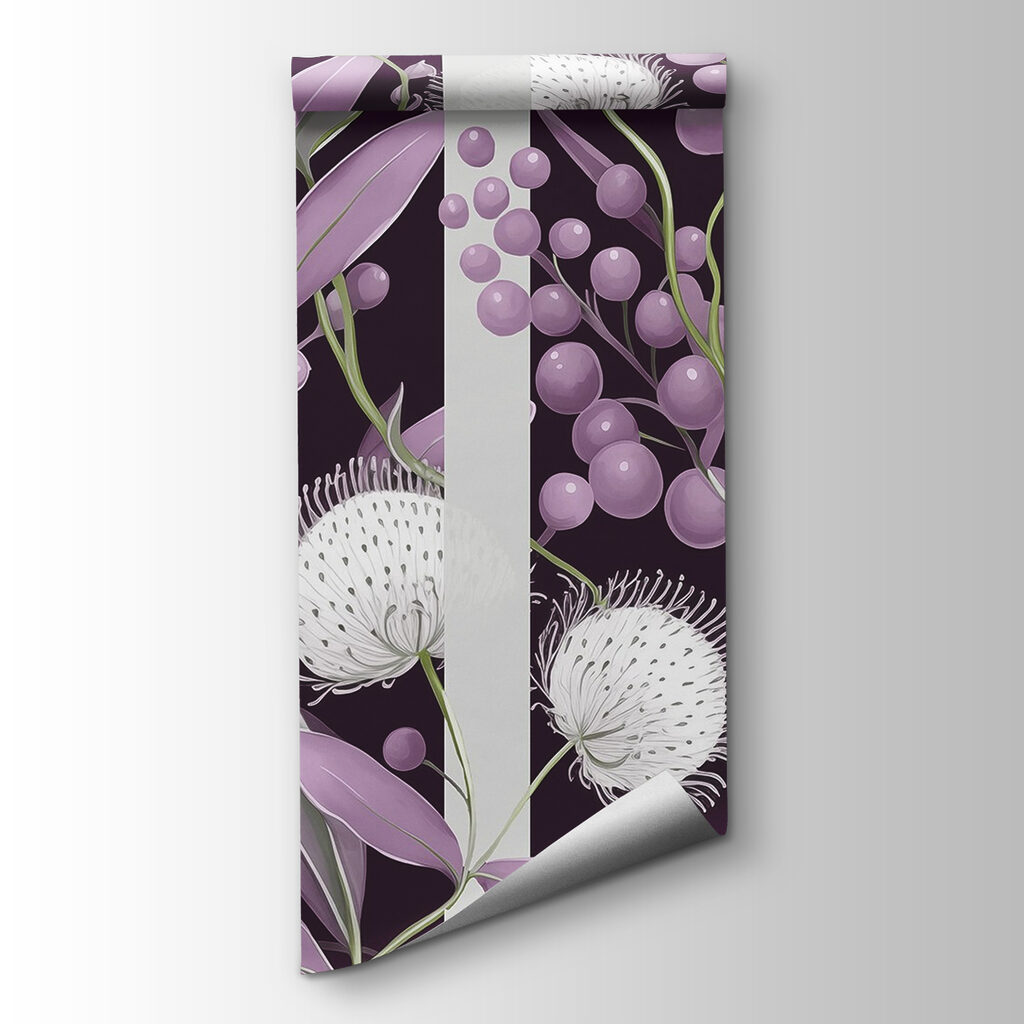 Purple and white floral pattern