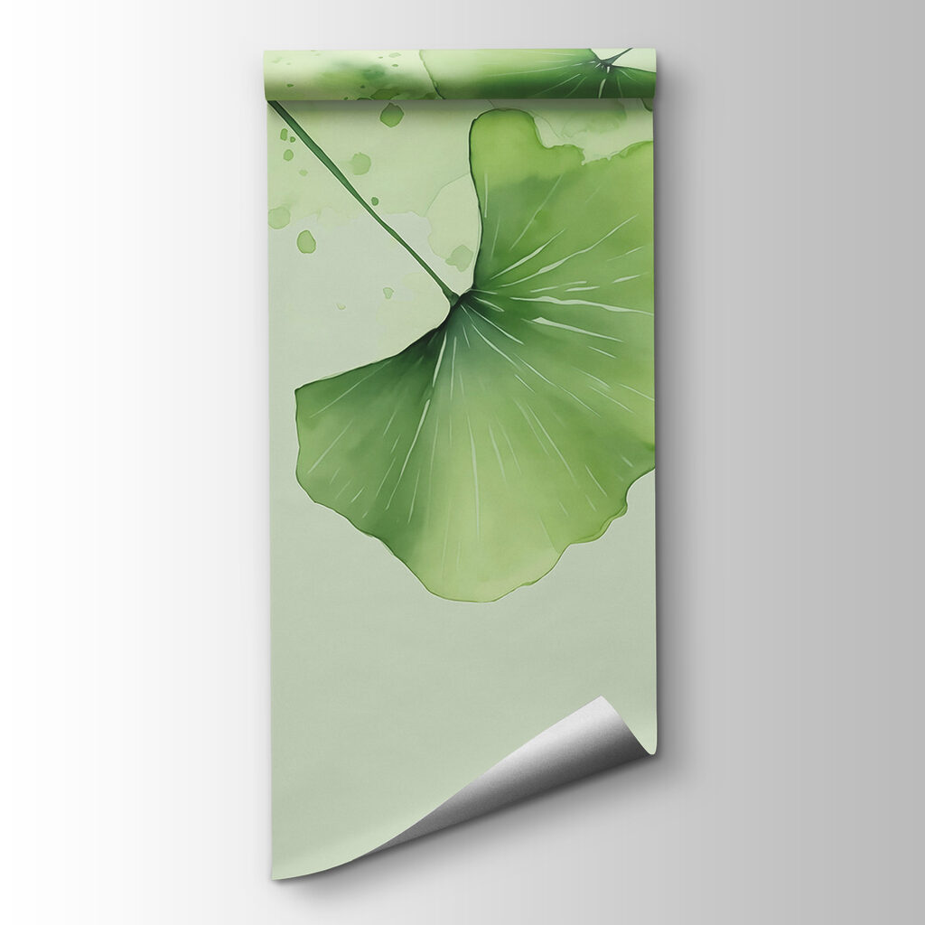 Elegant green leaves in soft hues