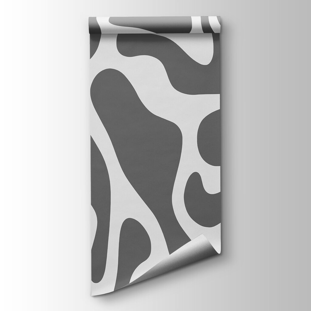 Flowing abstract design in gray tones