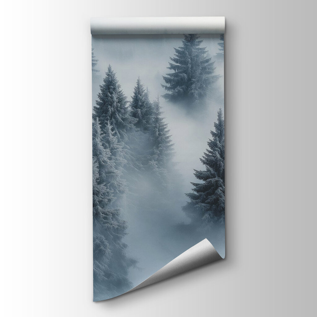 Group of trees covered in snow