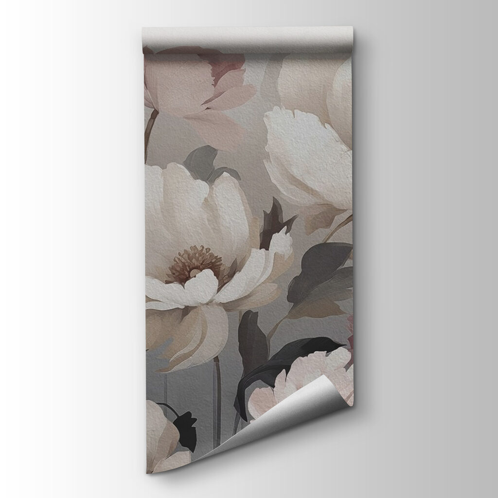 Painting of flowers on a wall