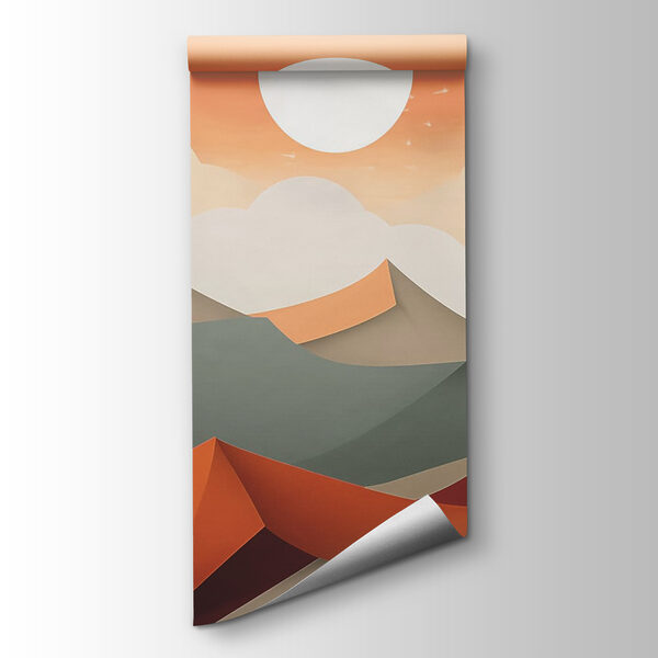 Mountain range with orange and grey hills