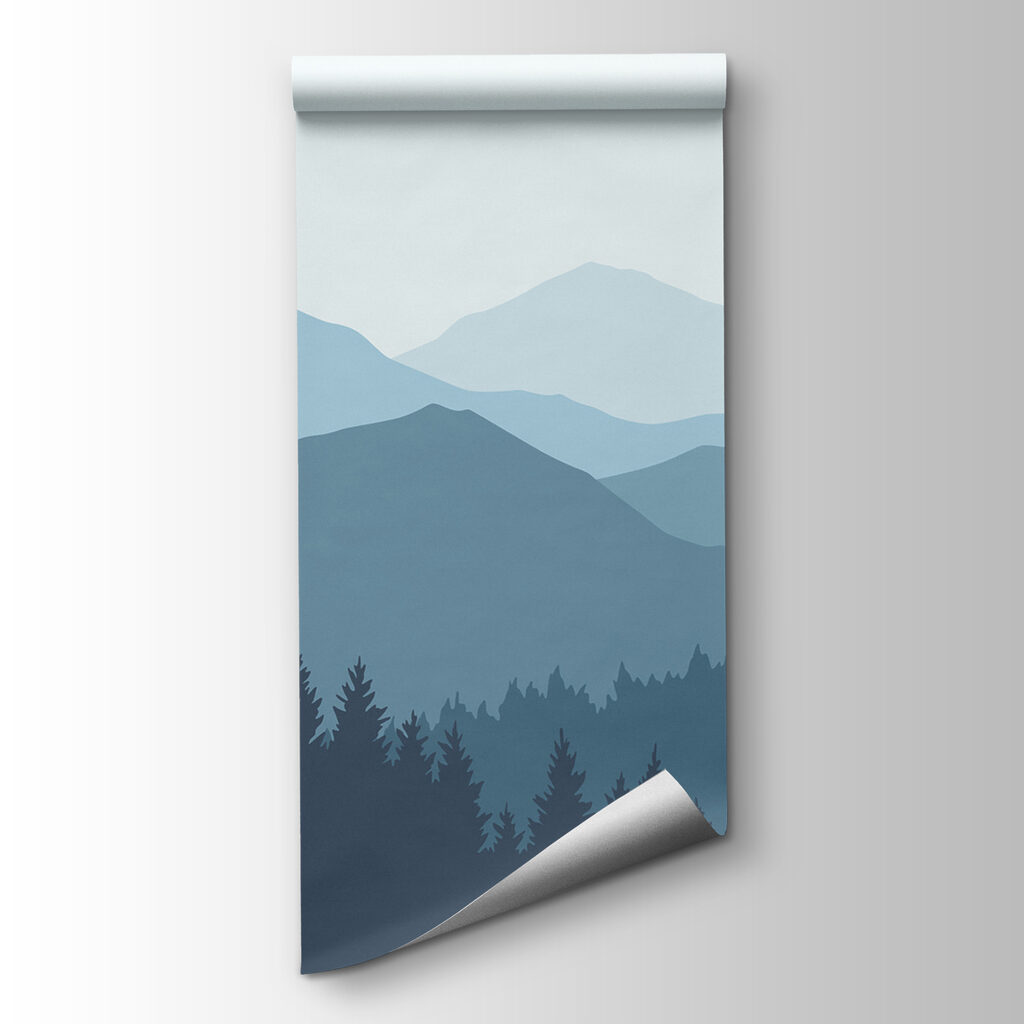 Landscape of mountains and trees