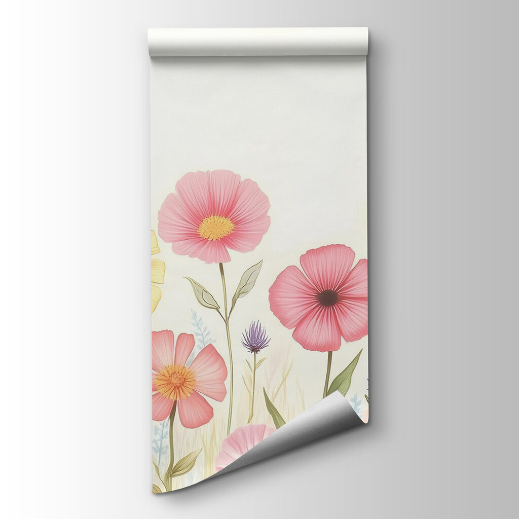 Row of colorful flowers