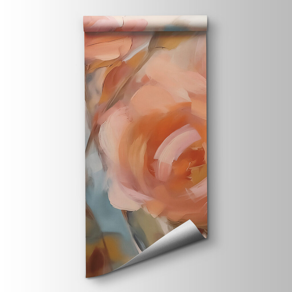 Painting of flowers on a white surface