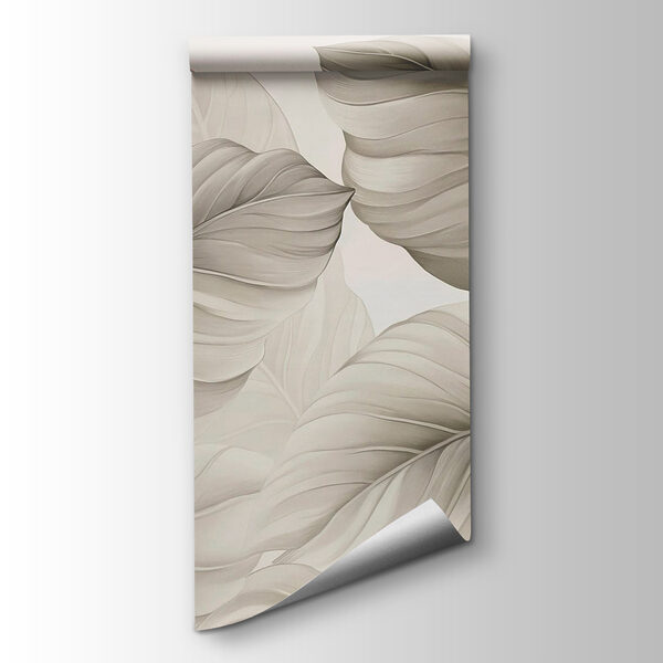 Lush leaves in soft monochrome hues