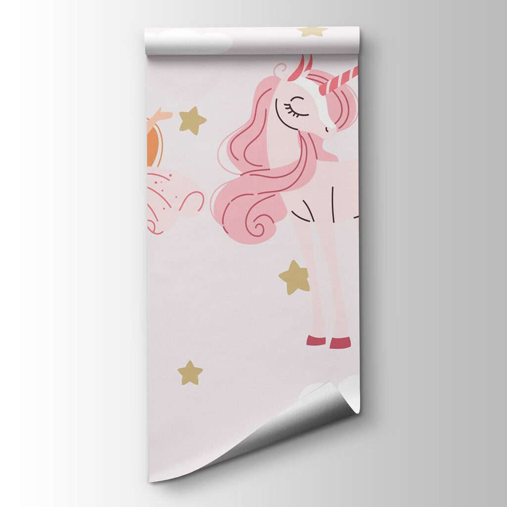 Cartoon of a girl ballet dancer and a unicorn