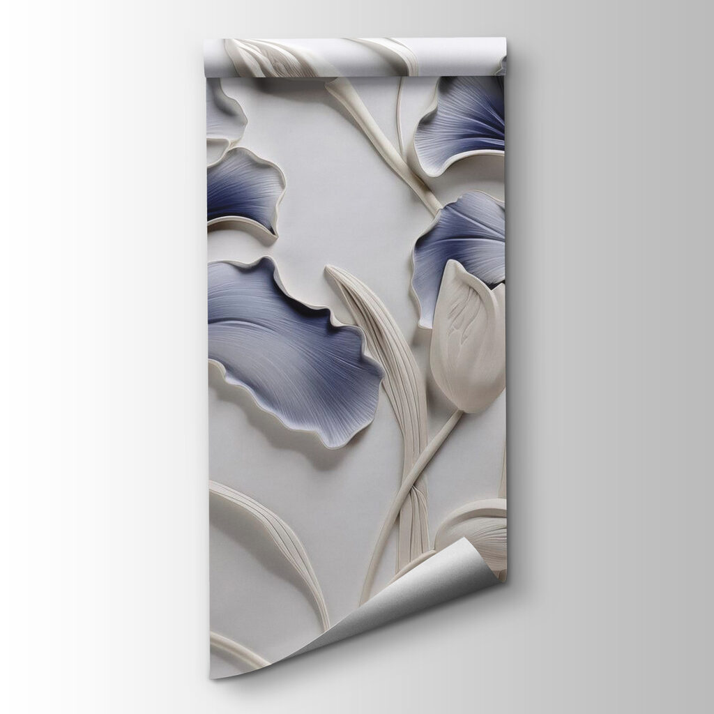 Wall art with flowers and leaves
