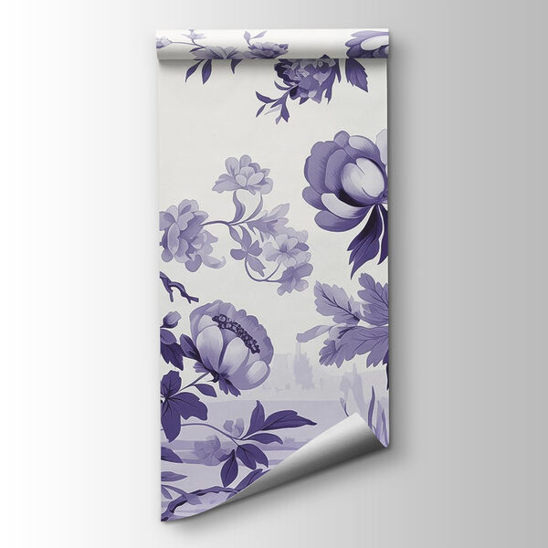 Bird on a tree branch with flowers