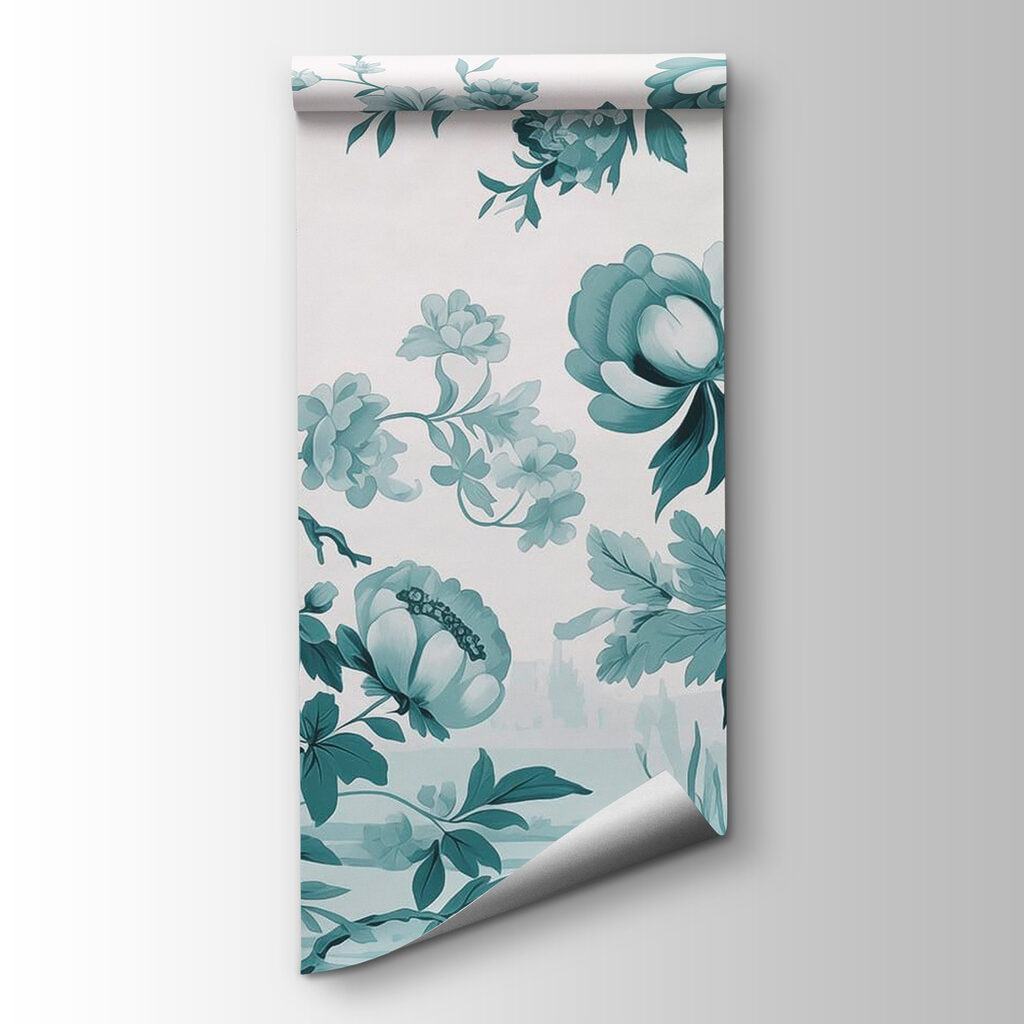 Bird on a tree branch with flowers