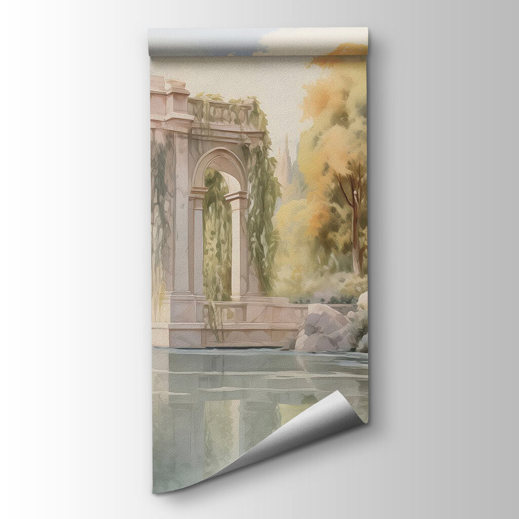 Water with trees and arches Water with trees and arches