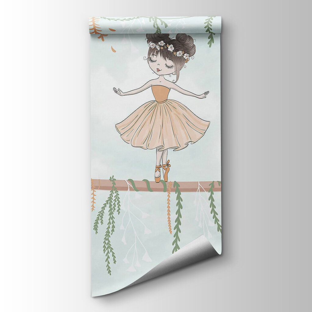 Cartoon of a girl on a branch