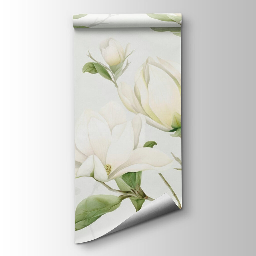 White flowers with green leaves