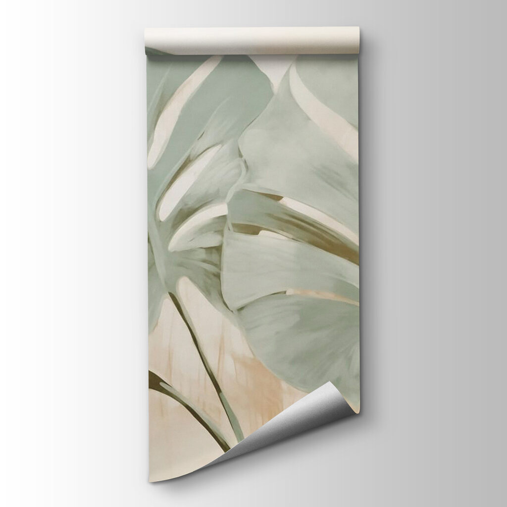 Painting of leaves on a wall