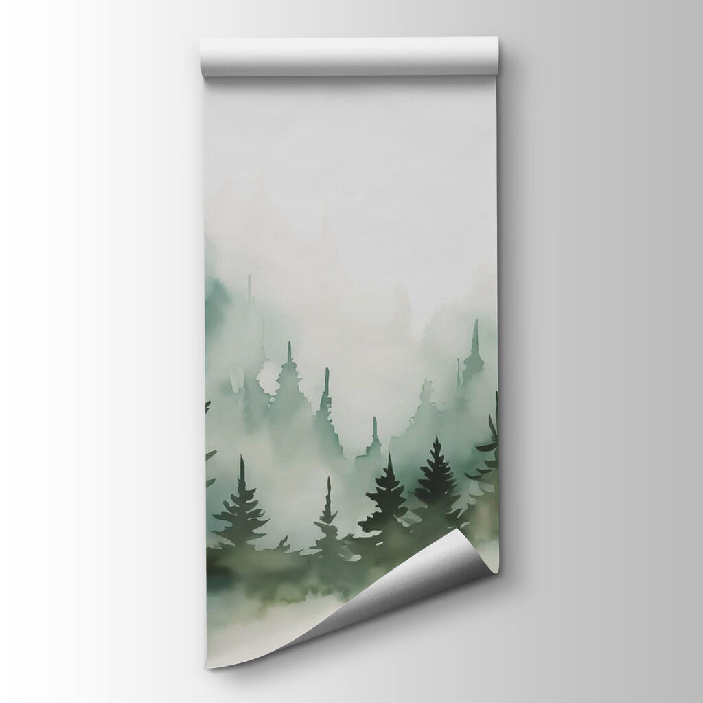 Group of trees in the fog Group of trees in the fog