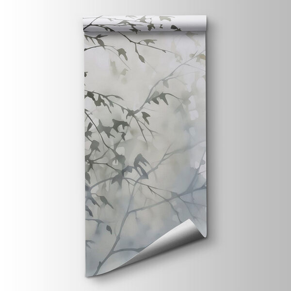 Tree with leaves in fog Tree with leaves in fog