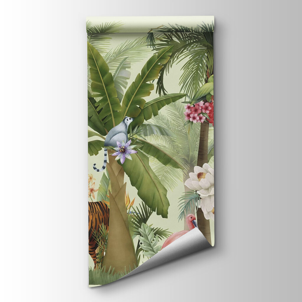 Wallpaper with animals and birds