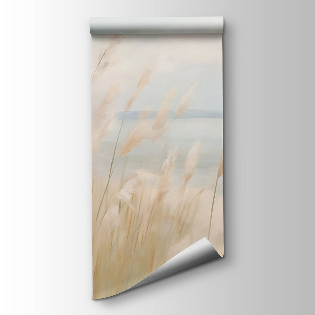 Tall grass with a body of water in the background Tall grass with a body of water in the background