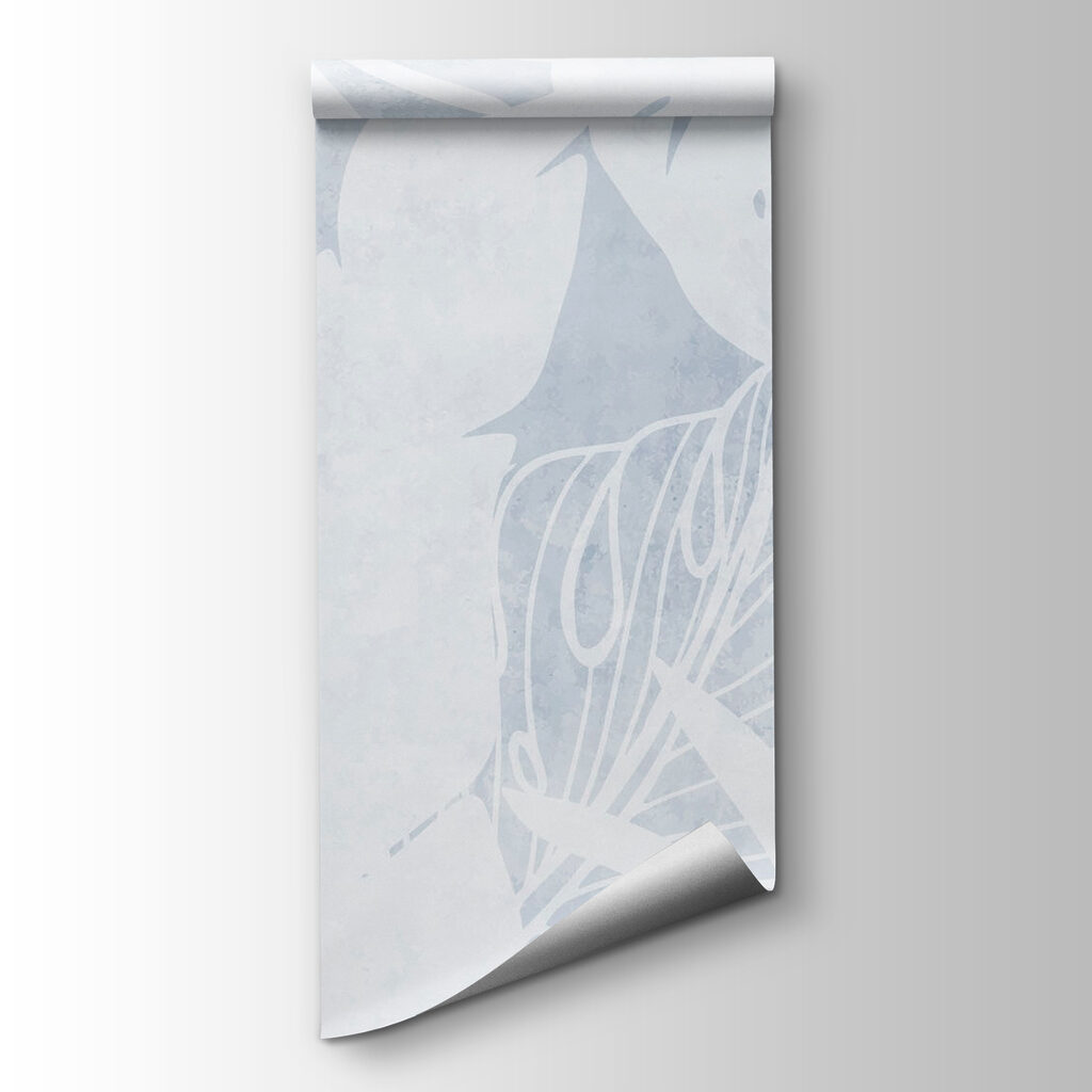 White leaf pattern on a white surface