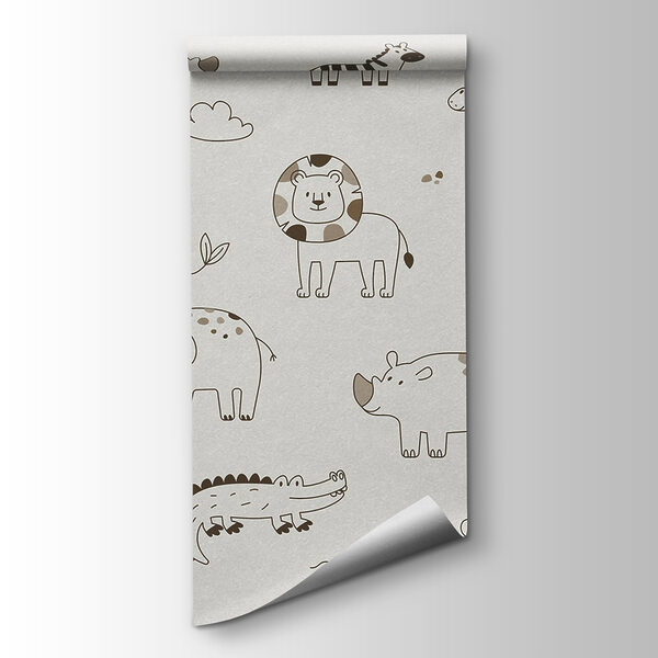 Group of animals drawn on a white surface Group of animals drawn on a white surface