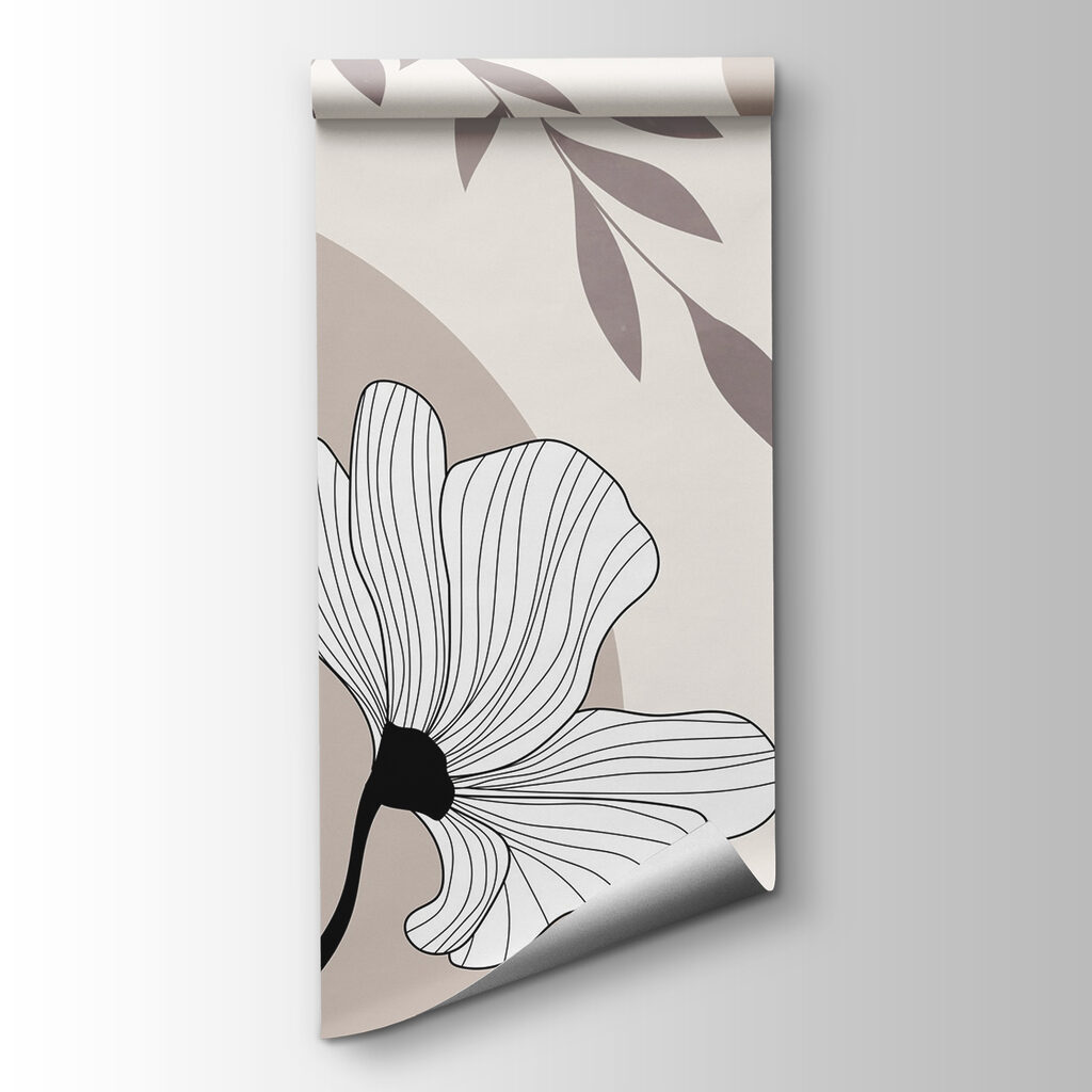 Delicate floral line design artwork