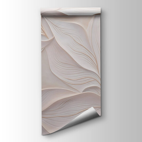 White wall with white leaves