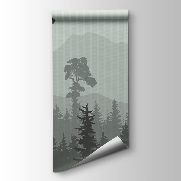 Forest with mountains and trees