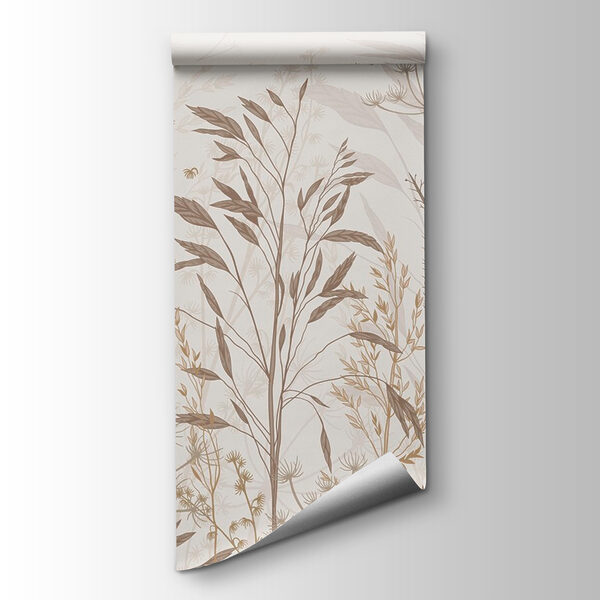 Delicate botanical patterns in neutral tones