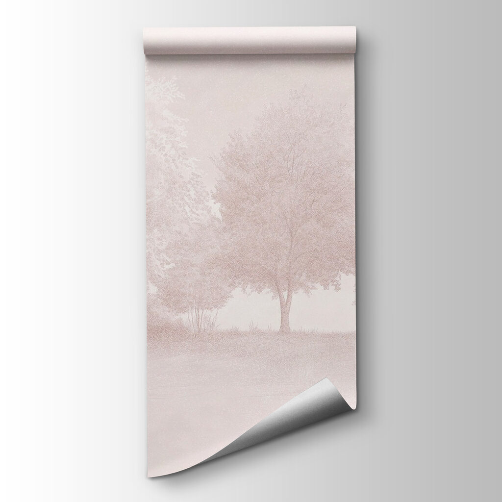 Group of trees in a foggy area