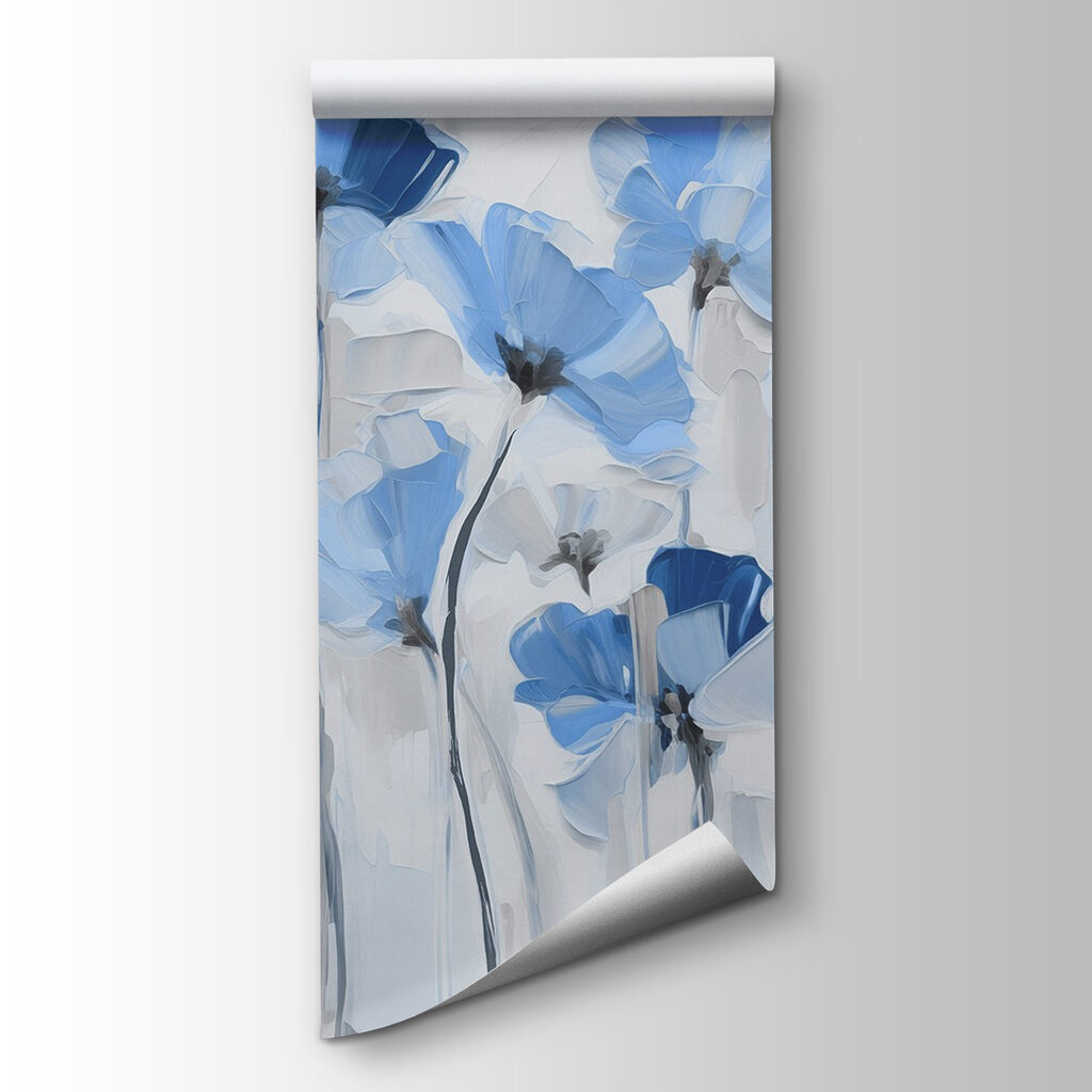 Painting of blue flowers
