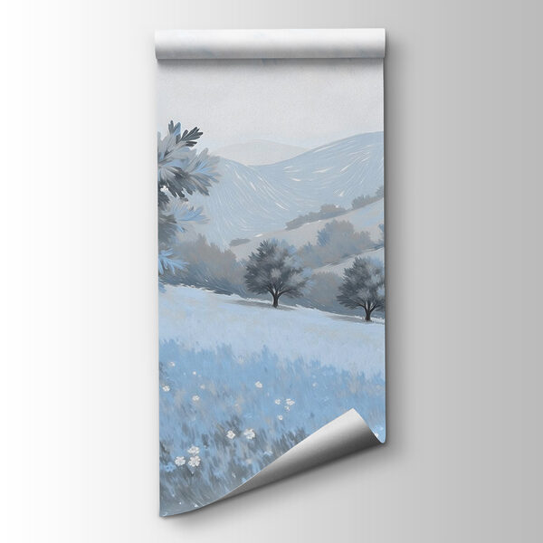 Landscape with trees and flowers Landscape with trees and flowers