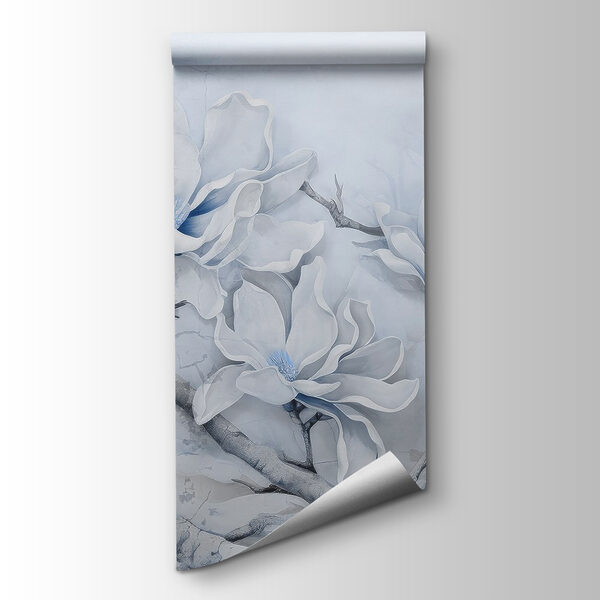 Painting of white flowers on a branch Painting of white flowers on a branch