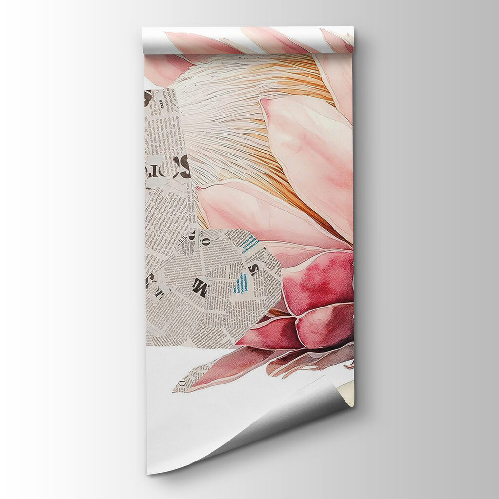 Flower with newspaper and newspaper